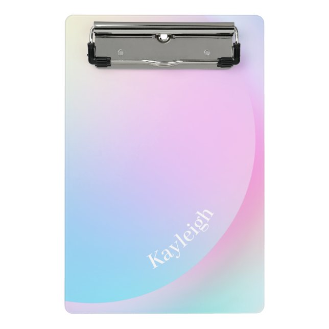 Soft Pastel Rainbow Gradient Shape Mini Clipboard (Front)