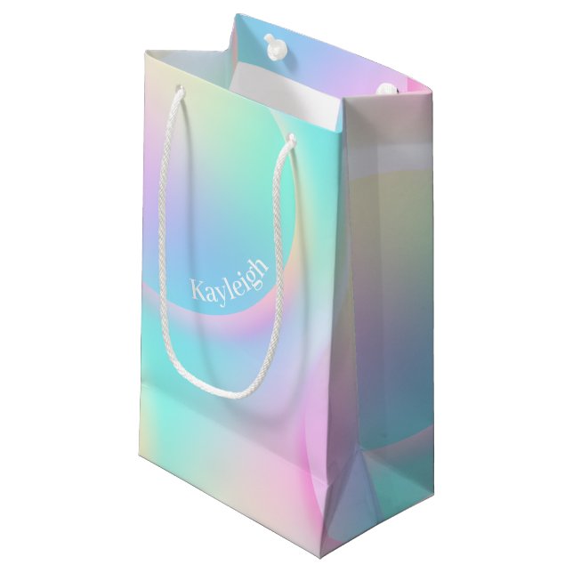 Soft Pastel Rainbow Gradient Shape Small Gift Bag (Front Angled)