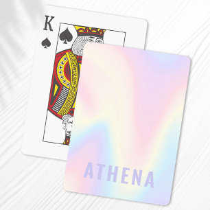 Soft pastel rainbow name trendy modern minimal playing cards