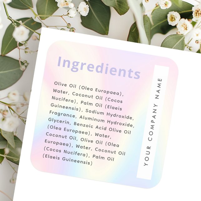 Soft pastel rainbow trendy ingredient product square sticker (Soft pastel rainbow trendy ingredient product square sticker)