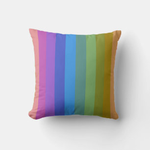 Soft Pastel Rainbow Vertical Stripes Cushion