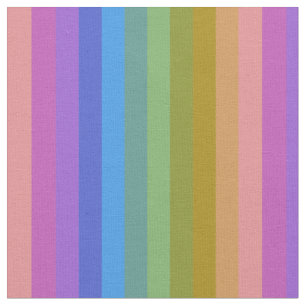 Soft Pastel Rainbow Vertical Stripes Fabric