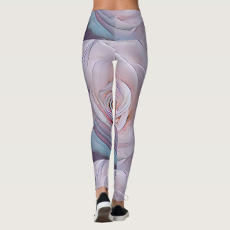 Soft Pastel Rose Bloom Leggings