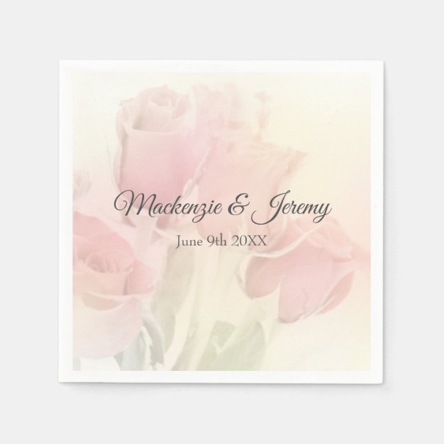 Soft Pastel Roses 2 Napkin (Front)