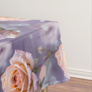 Soft Pastel Roses In Shades Of Peach And Pale Pink Tablecloth