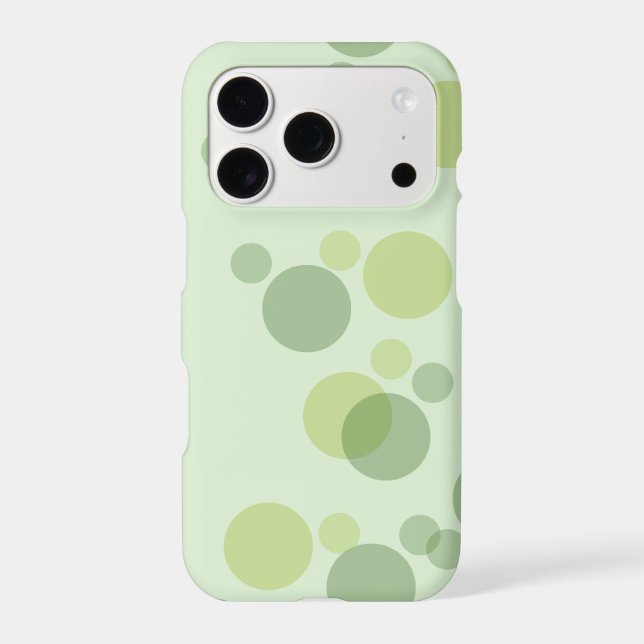 Soft Pastel Sage Green Translucent Polka Dot Phone (Back)