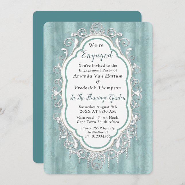 Soft Pastel Shades of Sage Green Invitation (Front/Back)