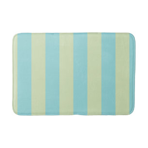 Soft Pastel Striped Pattern – Lime Cream & Limpet Bath Mat