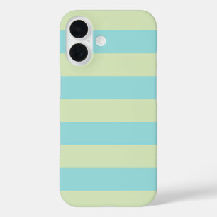 Soft Pastel Striped Pattern – Lime Cream & Limpet  iPhone 16 Case