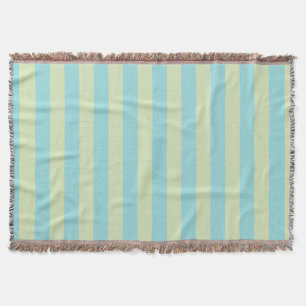 Soft Pastel Striped Pattern – Lime Cream & Limpet Throw Blanket