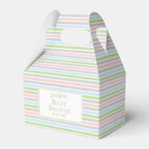 Soft Pastel Stripes Baby Shower Favour Box
