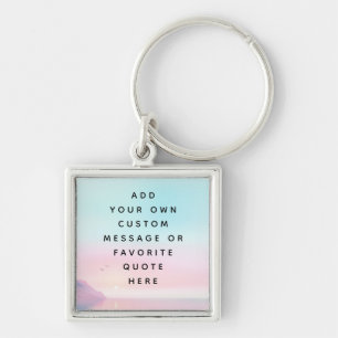 Soft pastel sunrise with birds custom message key ring