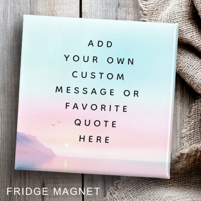 Soft pastel sunrise with birds custom message magnet (Soft pastel sunrise with birds custom message magnet)
