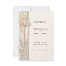 Soft Pastel Tulip Save The Date Card