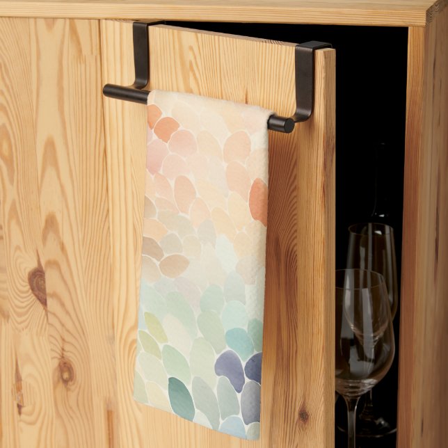 Soft Pastel Watercolor Abstract Tea Towel (Thirds Fold)