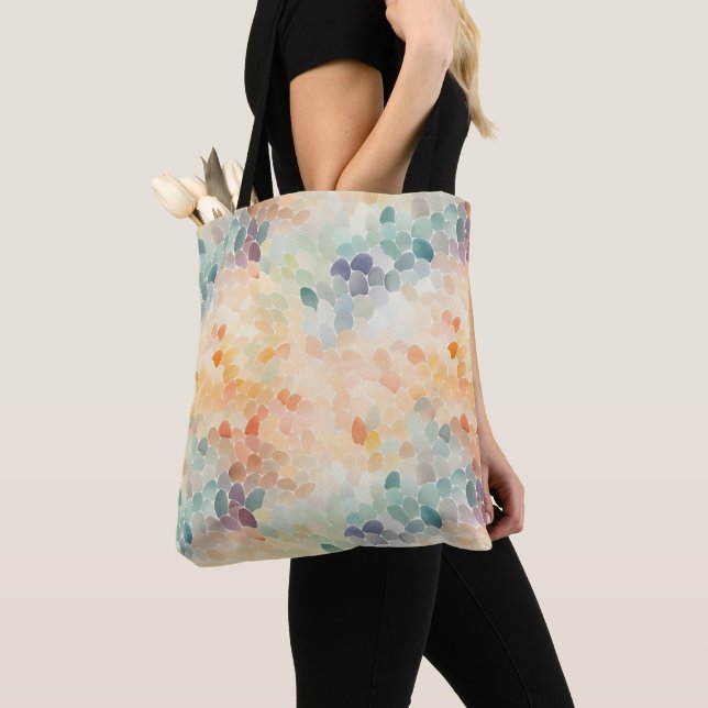 Soft Pastel Watercolor Abstract Tote Bag (Close Up)