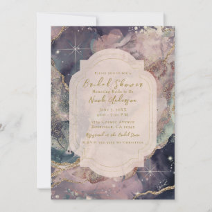 Soft Pastel Watercolor Celestial Galaxy Bridal  Invitation