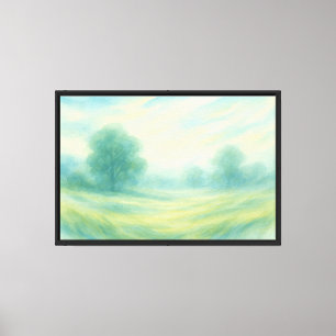 Soft Pastel Watercolor Landscape Canvas Print