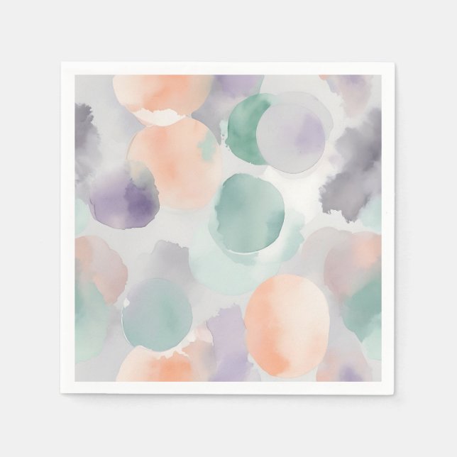 Soft Pastel Watercolor Washes Napkin (Front)