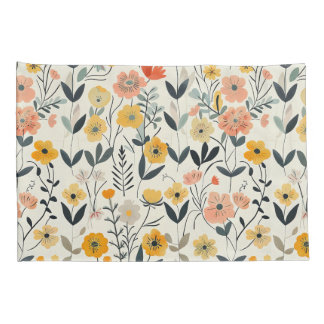 Soft Pastel Wildflower Botanical Pattern Sham