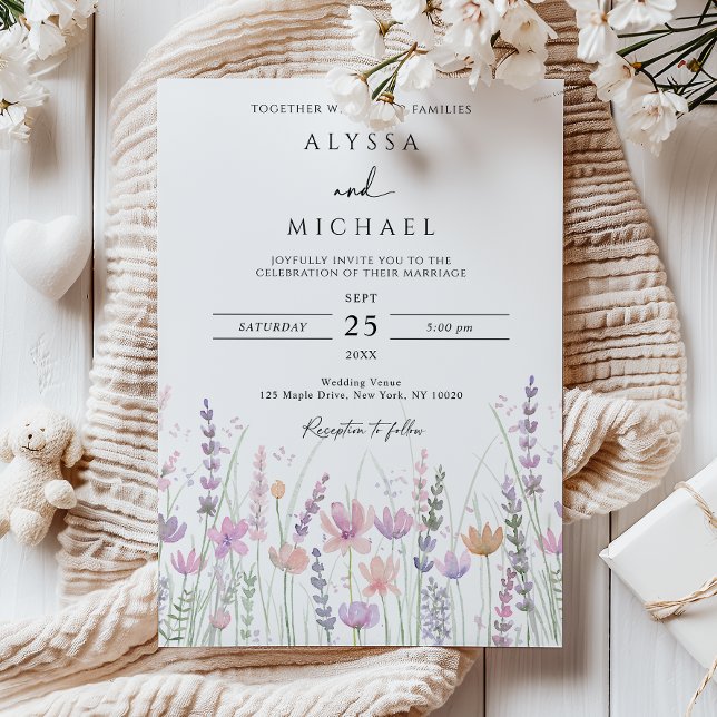 Soft Pastel Wildflower Floral Wedding Invitation (Creator Uploaded)