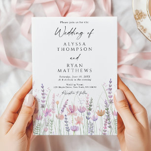 Soft Pastel Wildflower Floral Wedding Invitation