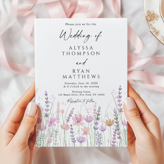 Soft Pastel Wildflower Floral Wedding Invitation (Creator Uploaded)