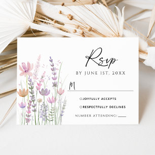 Soft Pastel Wildflower Wedding RSVP Card