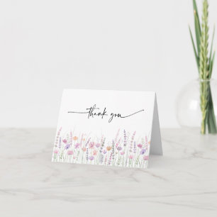 Soft Pastel Wildflower Wedding Thank You Card
