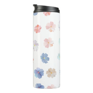 Soft Pastel Wildflowers Pattern Thermal Tumbler