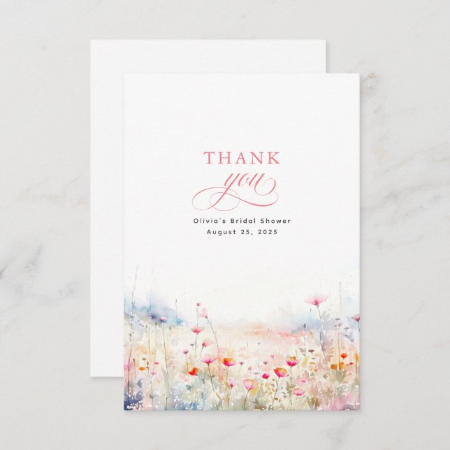 Soft Pastel Wildflowers Thank You (Front/Back)