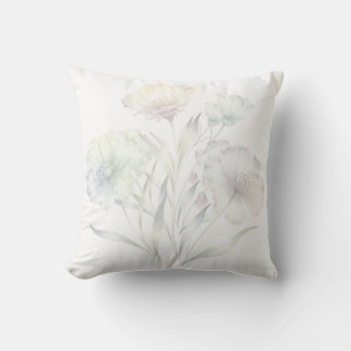 Soft Pastel Wildflowers Watercolor Grace Cushion