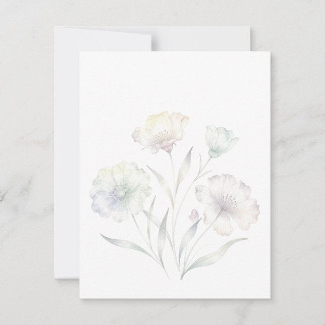 Soft Pastel Wildflowers Watercolor Grace RSVP Card (Front)