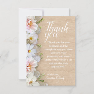 Soft Pastel Wood Floral Thank You Card