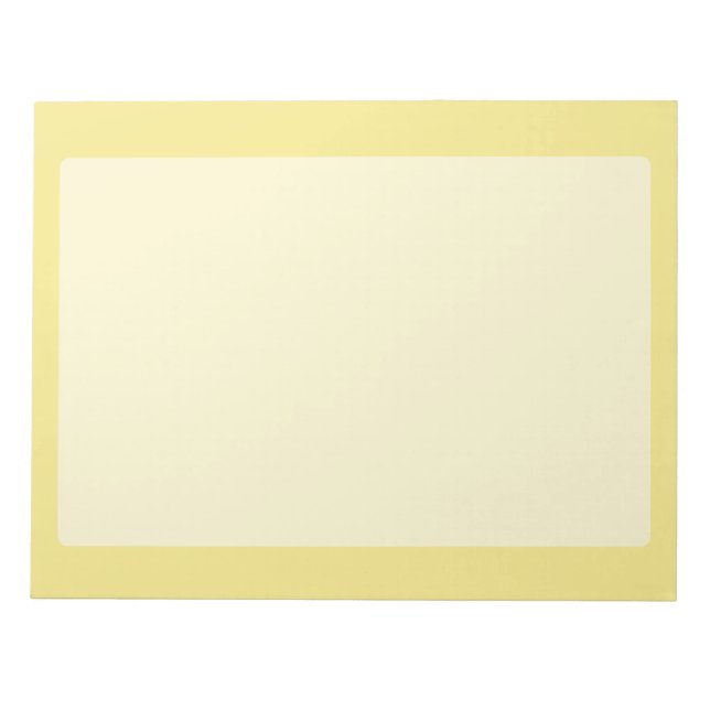 Soft pastel yellow accent decor ready to customise notepad (Front)