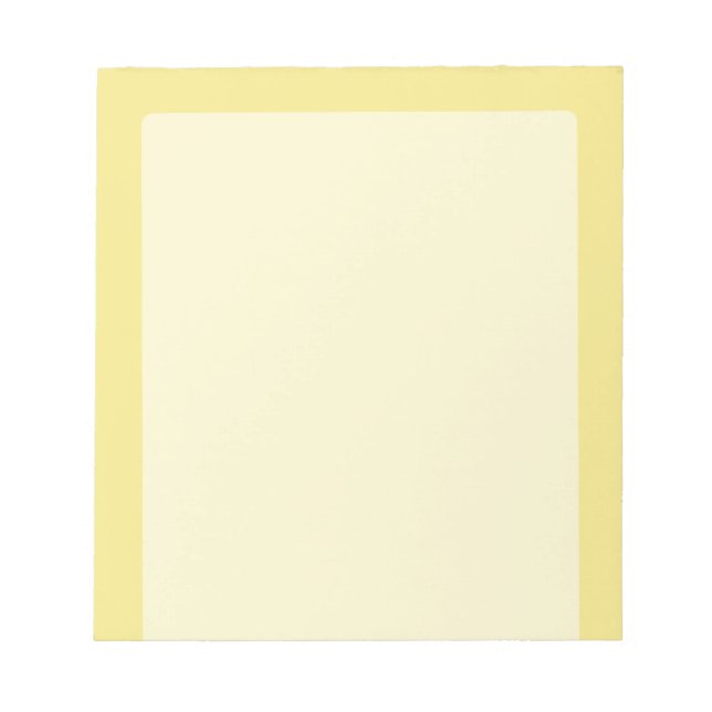 Soft pastel yellow accent decor ready to customise notepad (Front)
