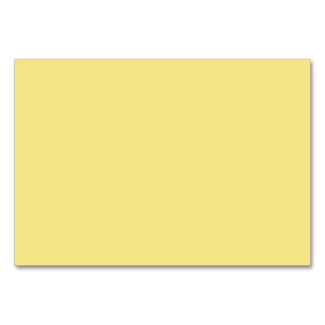 Soft pastel yellow background ready to customise table number (Front)