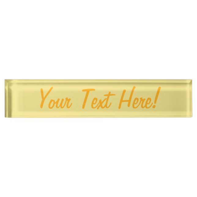 Soft pastel yellow decor ready to customise nameplate (Front)