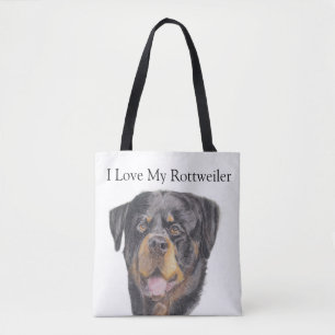 Soft Pastels - Beautiful Pirtrait of a Rottweiler Tote Bag