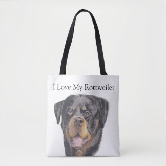 Soft Pastels - Beautiful Pirtrait of a Rottweiler  Tote Bag