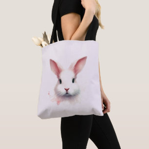 Soft Pastels: Pink Bunny Tote Bag