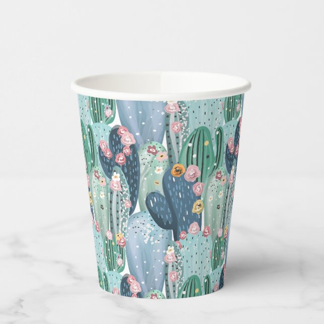 Soft Patel Cactus Pattern Paper Cups (Left)