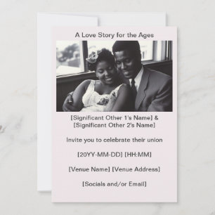 Soft Peach 1960s Seasons of Black Love Invitation