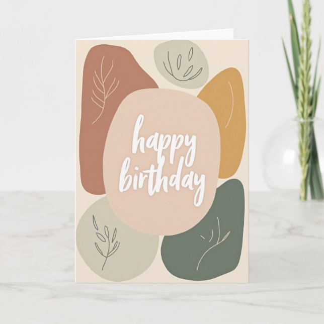 Soft Peach Birthday Card (Front)