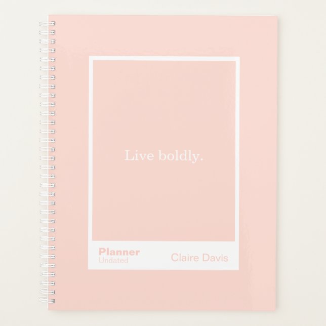 Soft Peach Block Quote | Fully Customisable Planner (Front)