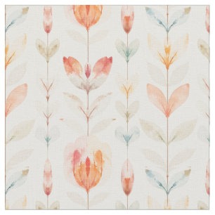 Soft Peach Botanical Floral Pattern MH26 Fabric