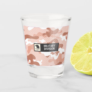 Soft Peach Camouflage Military Shot Glass