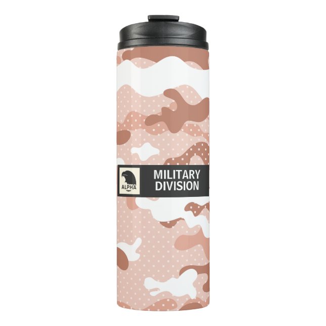 Soft Peach Camouflage Pattern Thermal Tumbler (Front)