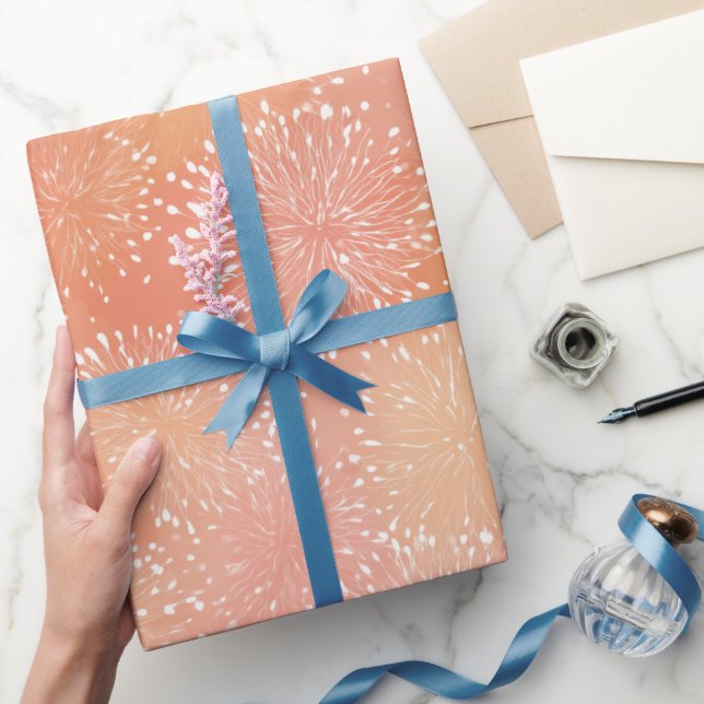 Soft Peach Coral Glow Gradient Abstract Pattern Wrapping Paper (Gifting)
