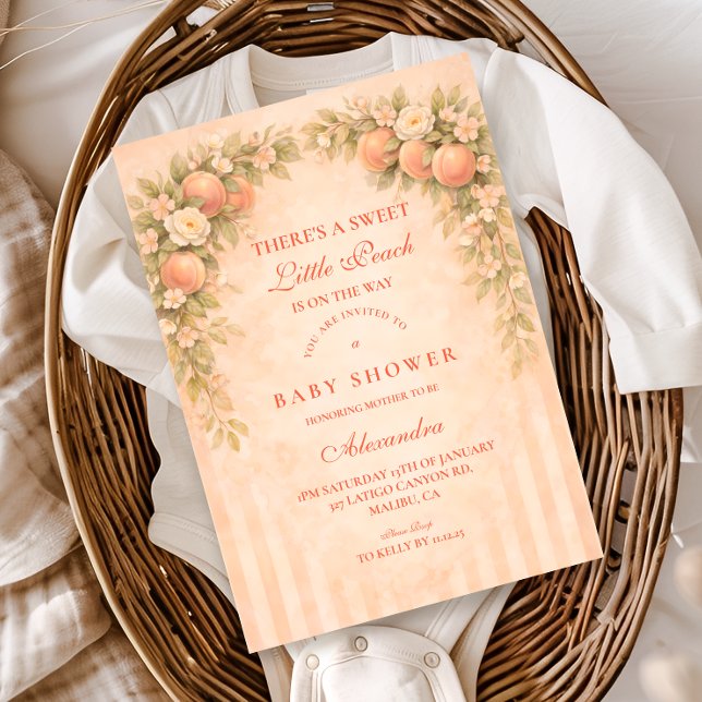 Soft Peach Floral Baby Shower Invitation (Creator Uploaded)